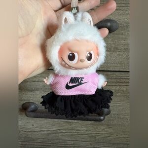 Pink top and skirt for mini labubu (pin for love)